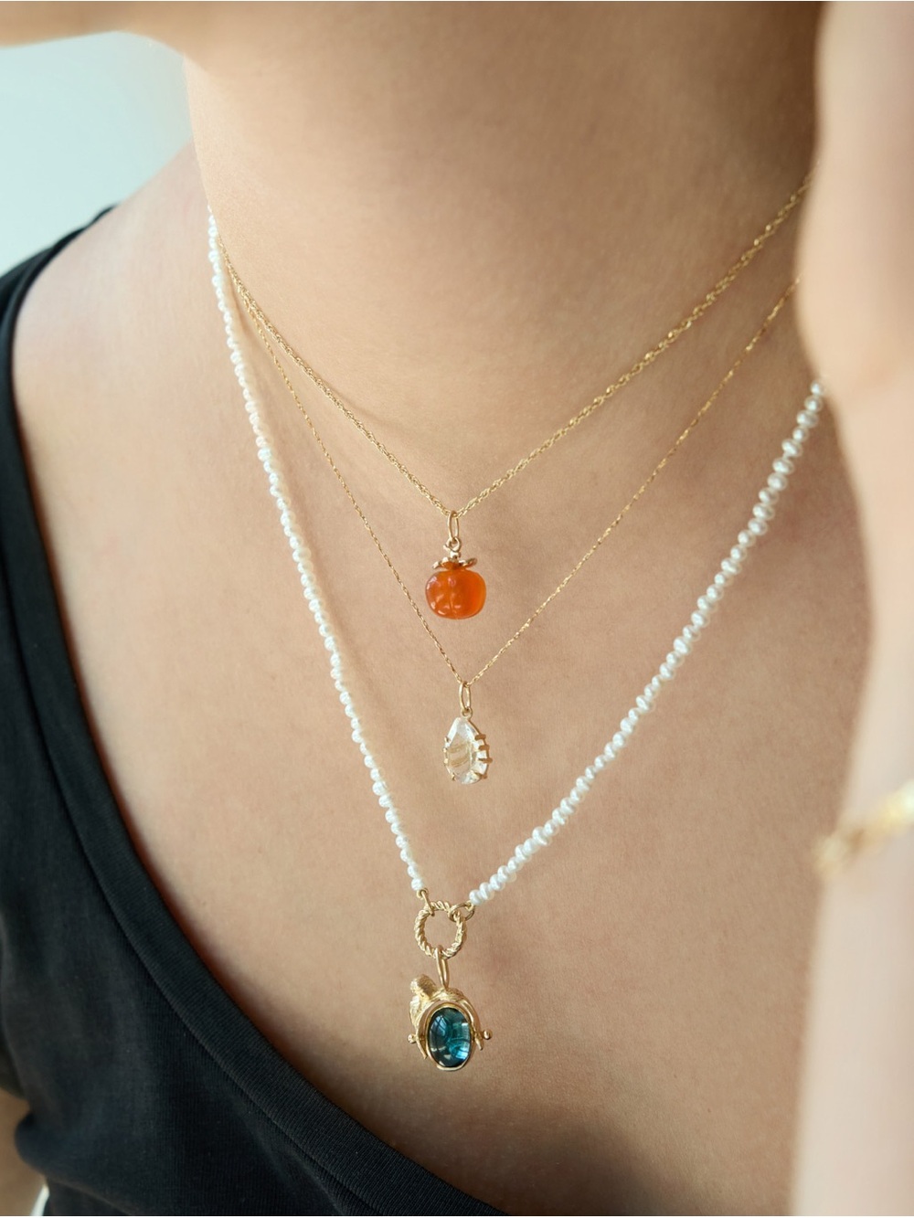 Japanese Breakfast x Catbird Jubilee Persimmon Charm 10k Yellow Gold